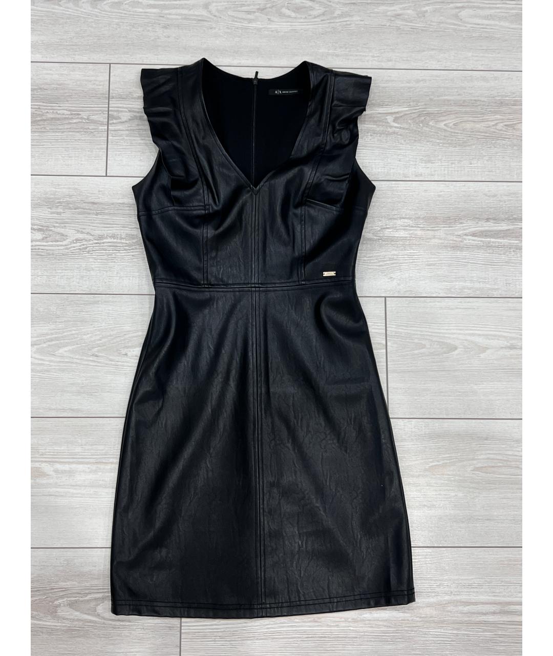 ARMANI EXCHANGE Черный кожаный сарафан, фото 5