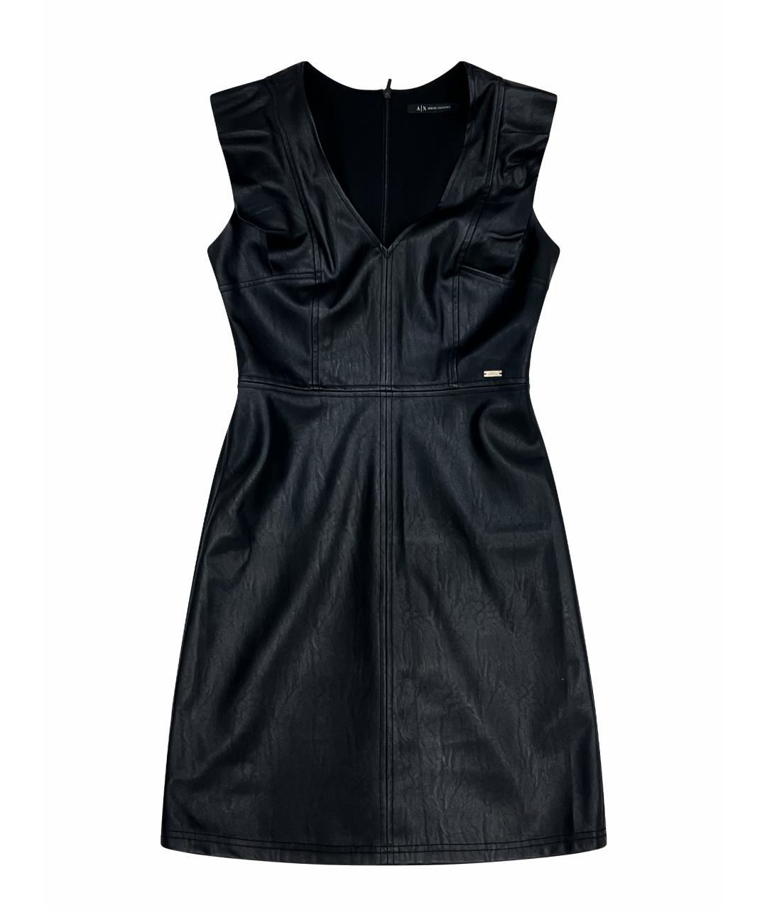 ARMANI EXCHANGE Черный кожаный сарафан, фото 1