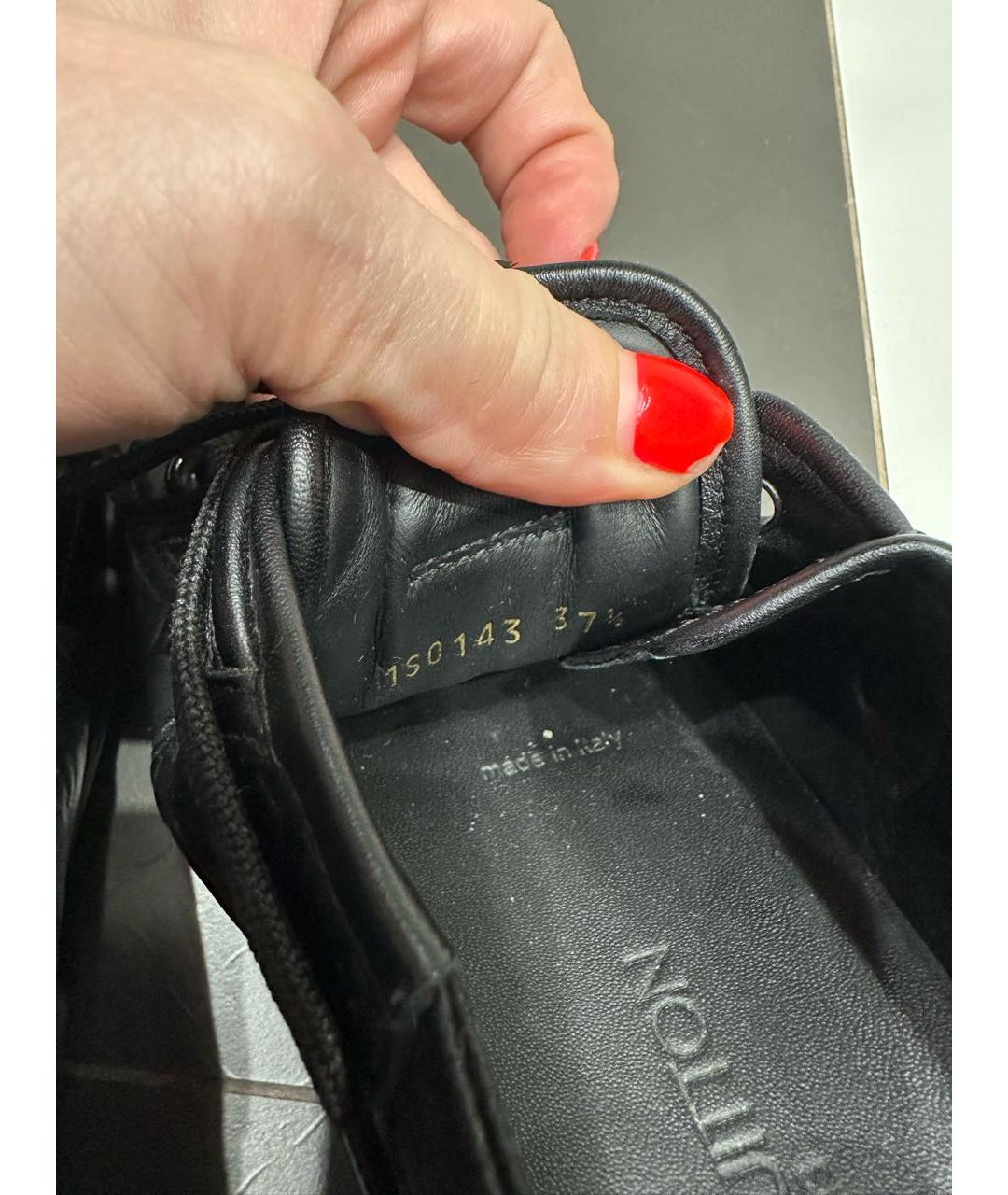 LOUIS VUITTON Черные кожаные кеды, фото 6