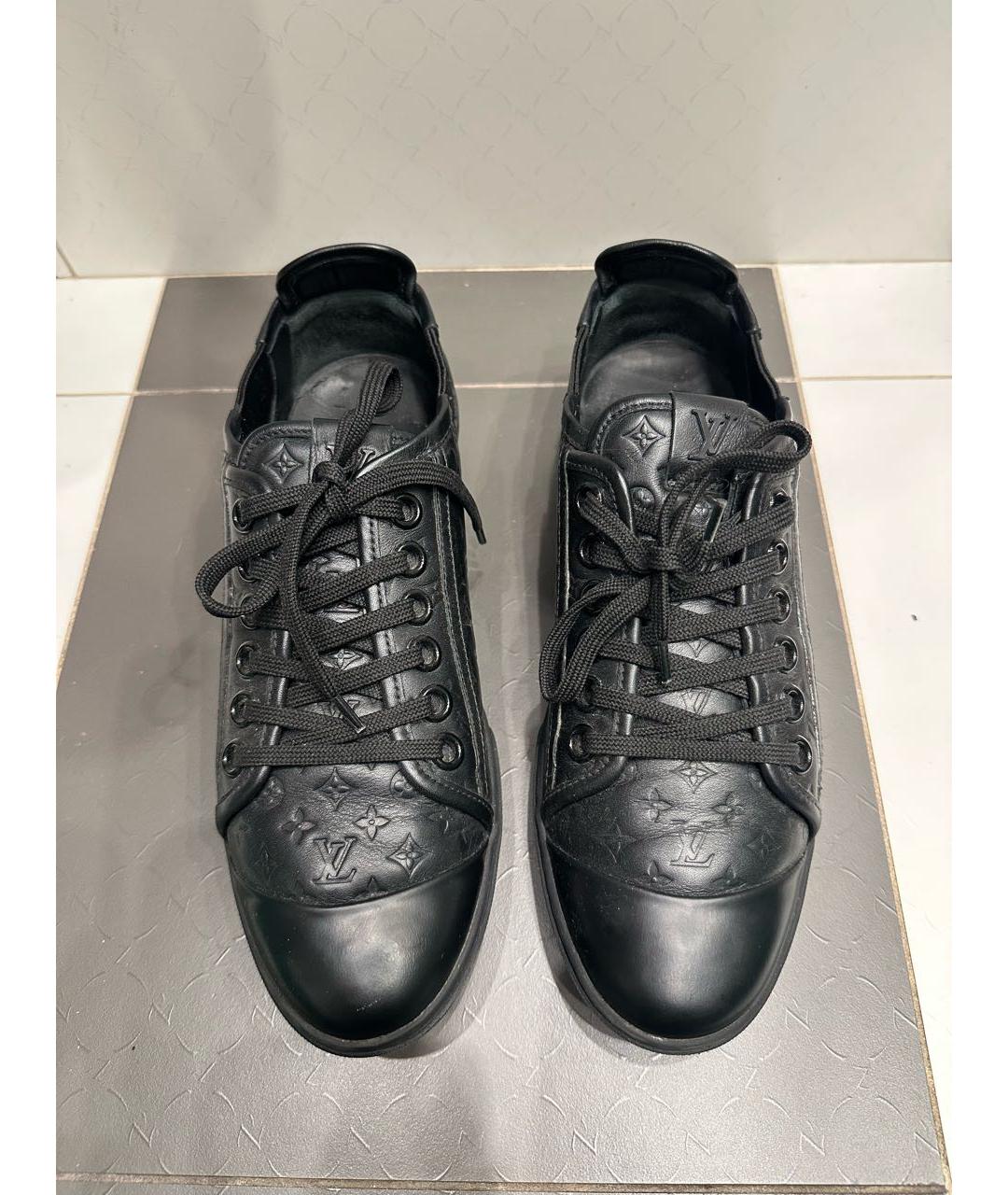 LOUIS VUITTON Черные кожаные кеды, фото 2