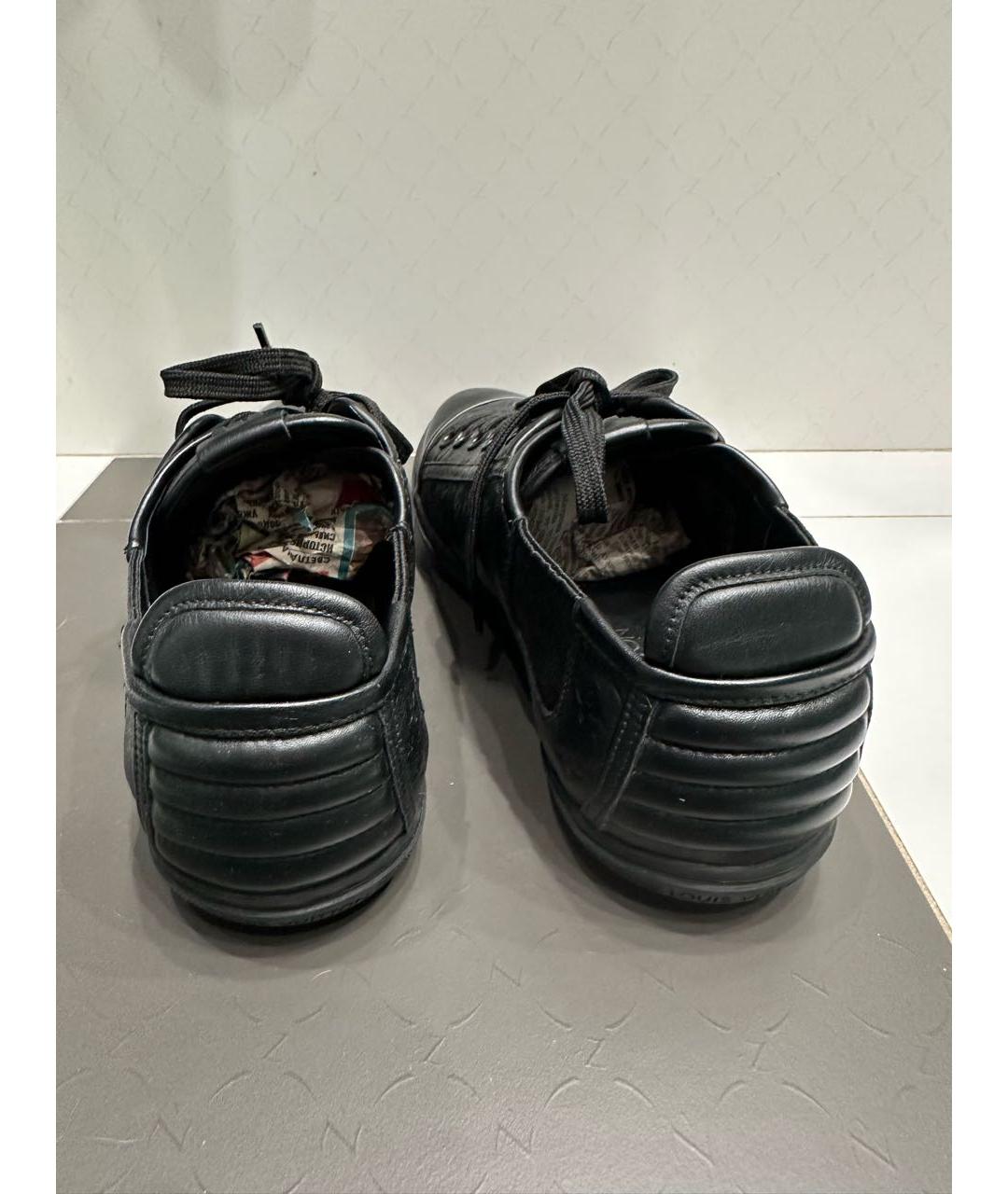 LOUIS VUITTON Черные кожаные кеды, фото 3