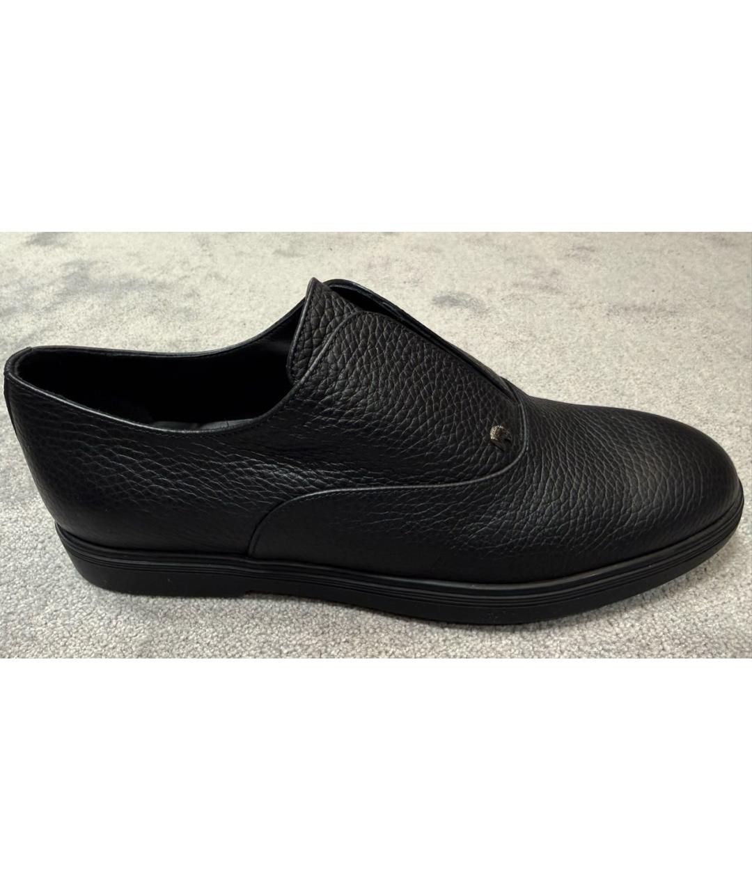 STEFANO RICCI Черные кожаные низкие ботинки, фото 8