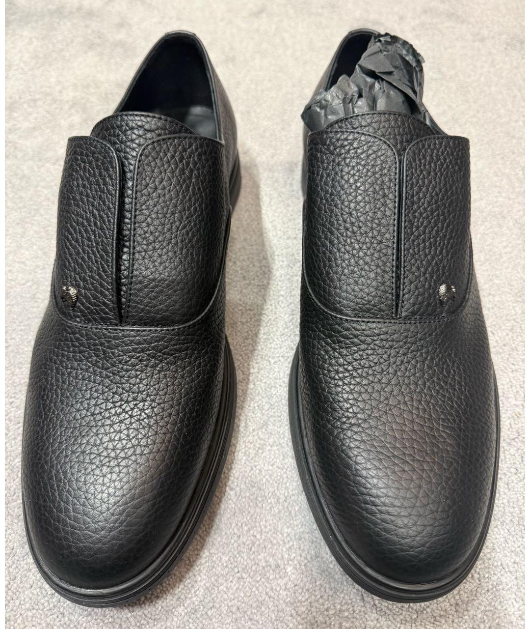 STEFANO RICCI Черные кожаные низкие ботинки, фото 2