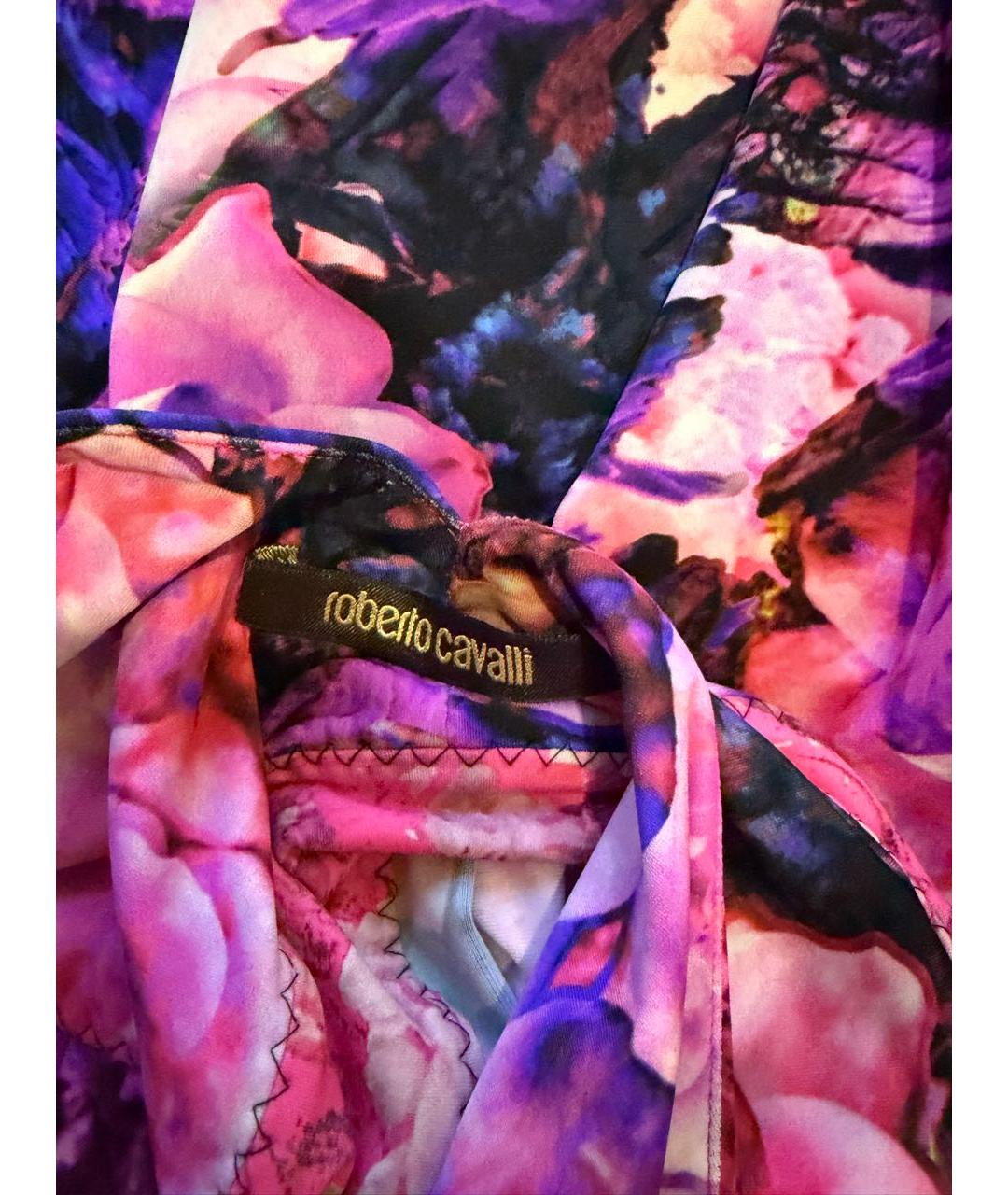 ROBERTO CAVALLI Фуксия полиамидовое повседневное платье, фото 4