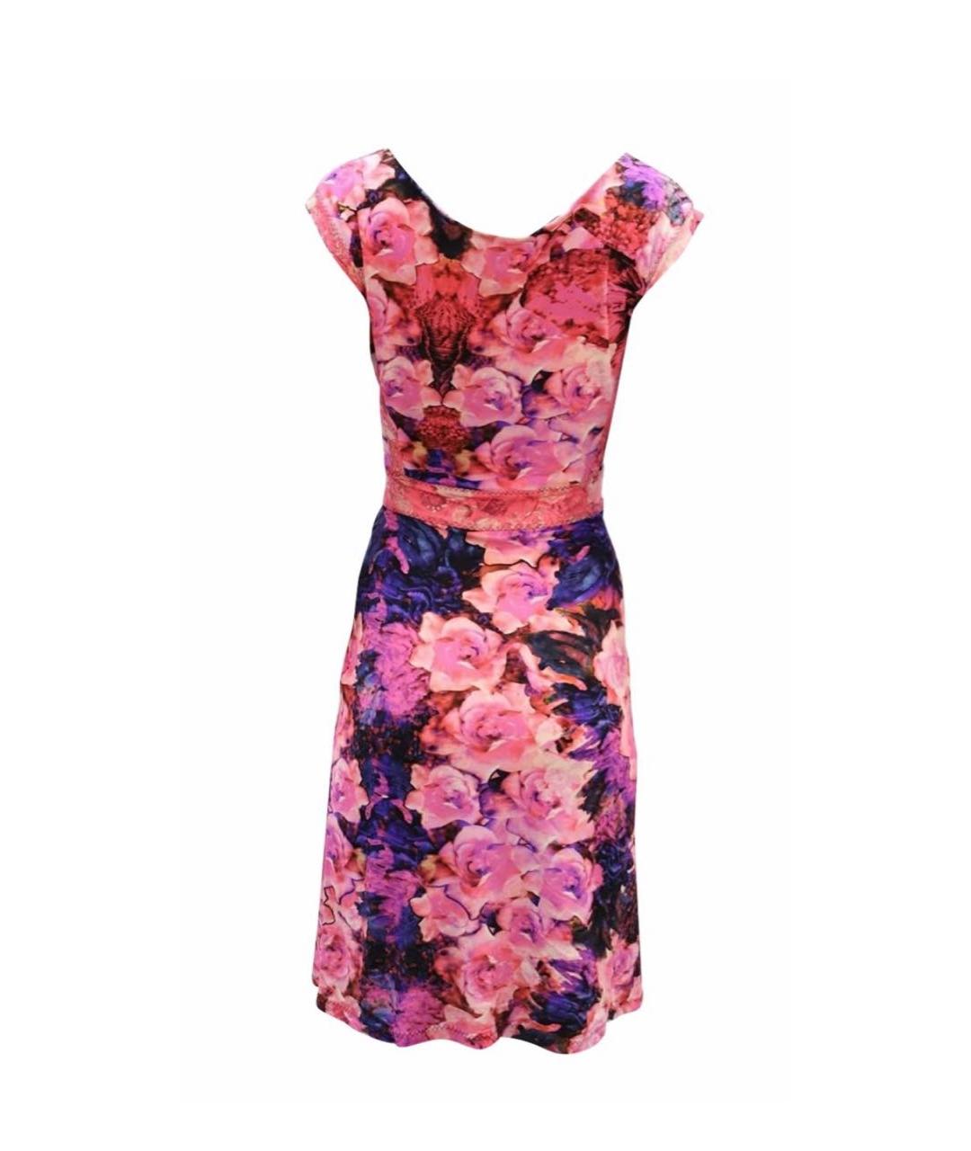 ROBERTO CAVALLI Фуксия полиамидовое повседневное платье, фото 2