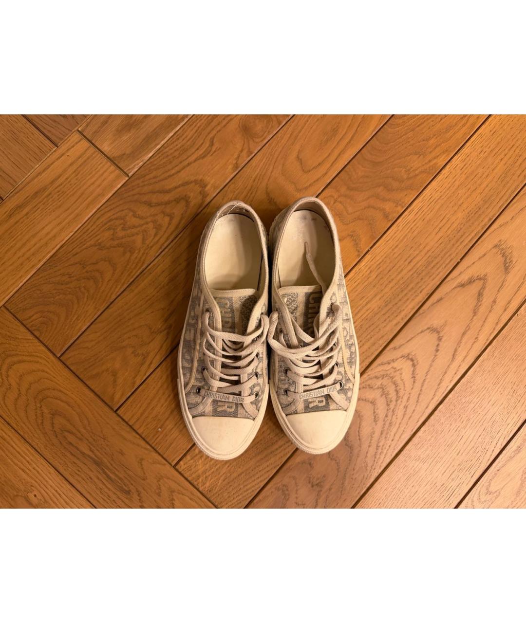 CHRISTIAN DIOR Серые текстильные кроссовки, фото 3