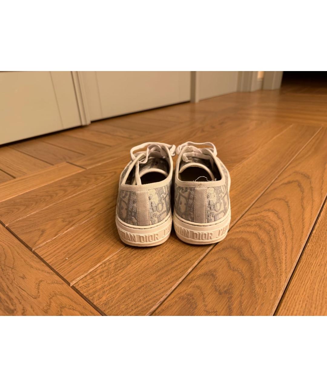 CHRISTIAN DIOR Серые текстильные кроссовки, фото 4