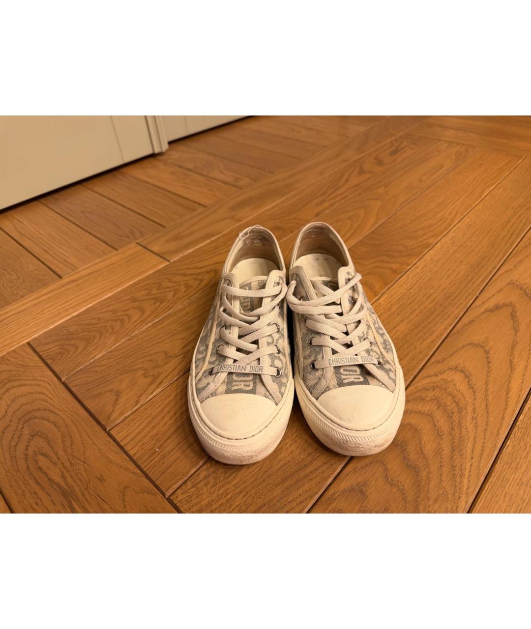 CHRISTIAN DIOR Серые текстильные кроссовки, фото 2