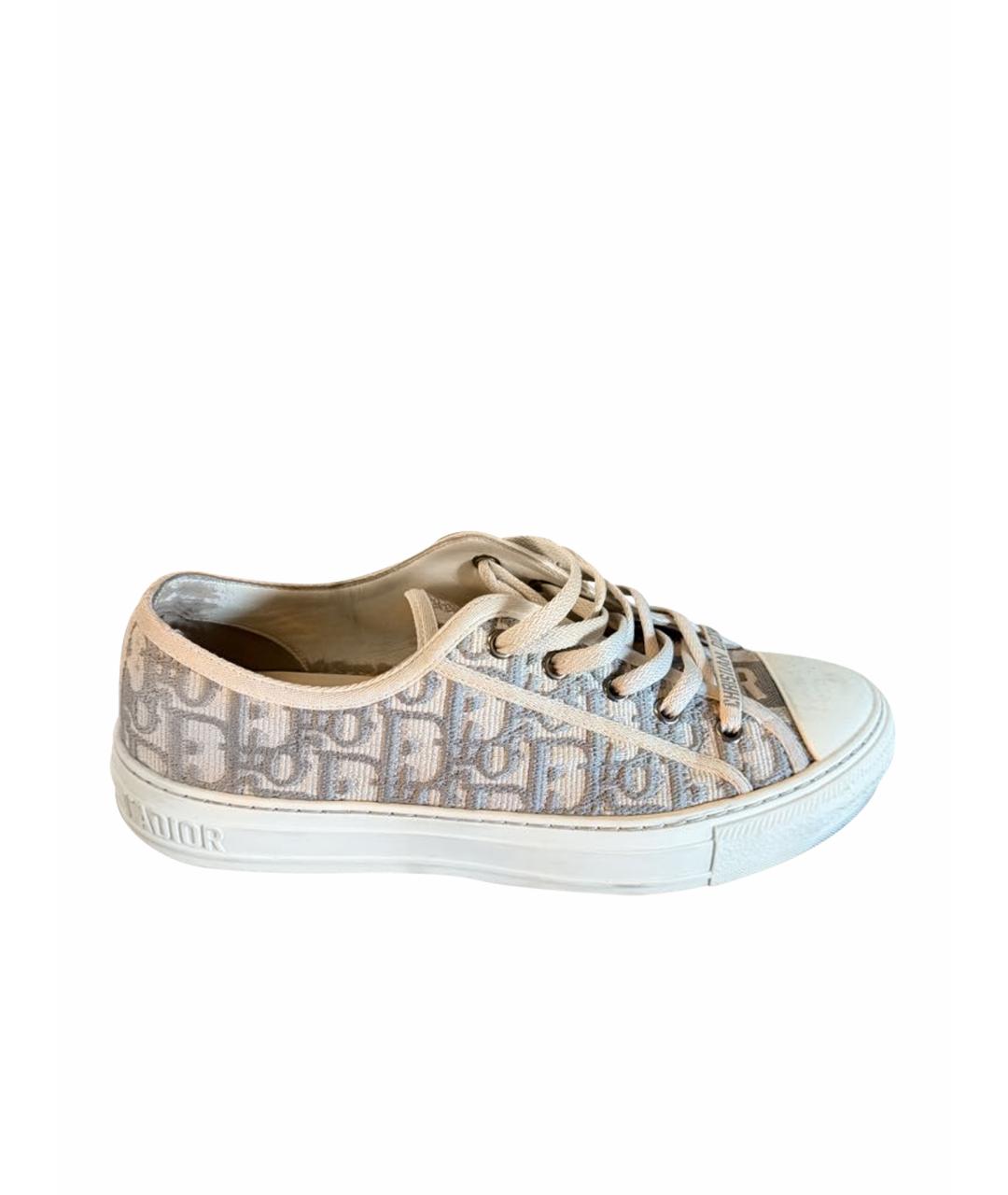 CHRISTIAN DIOR Серые текстильные кроссовки, фото 1