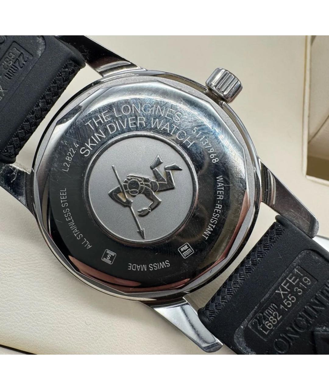 LONGINES Черные стальные часы, фото 2