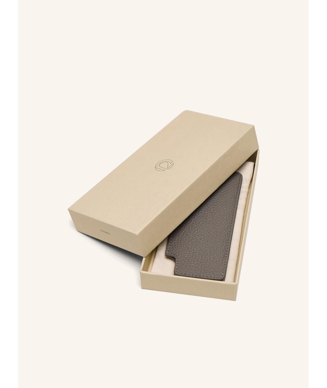 12 STOREEZ Серый кожаный кардхолдер, фото 5