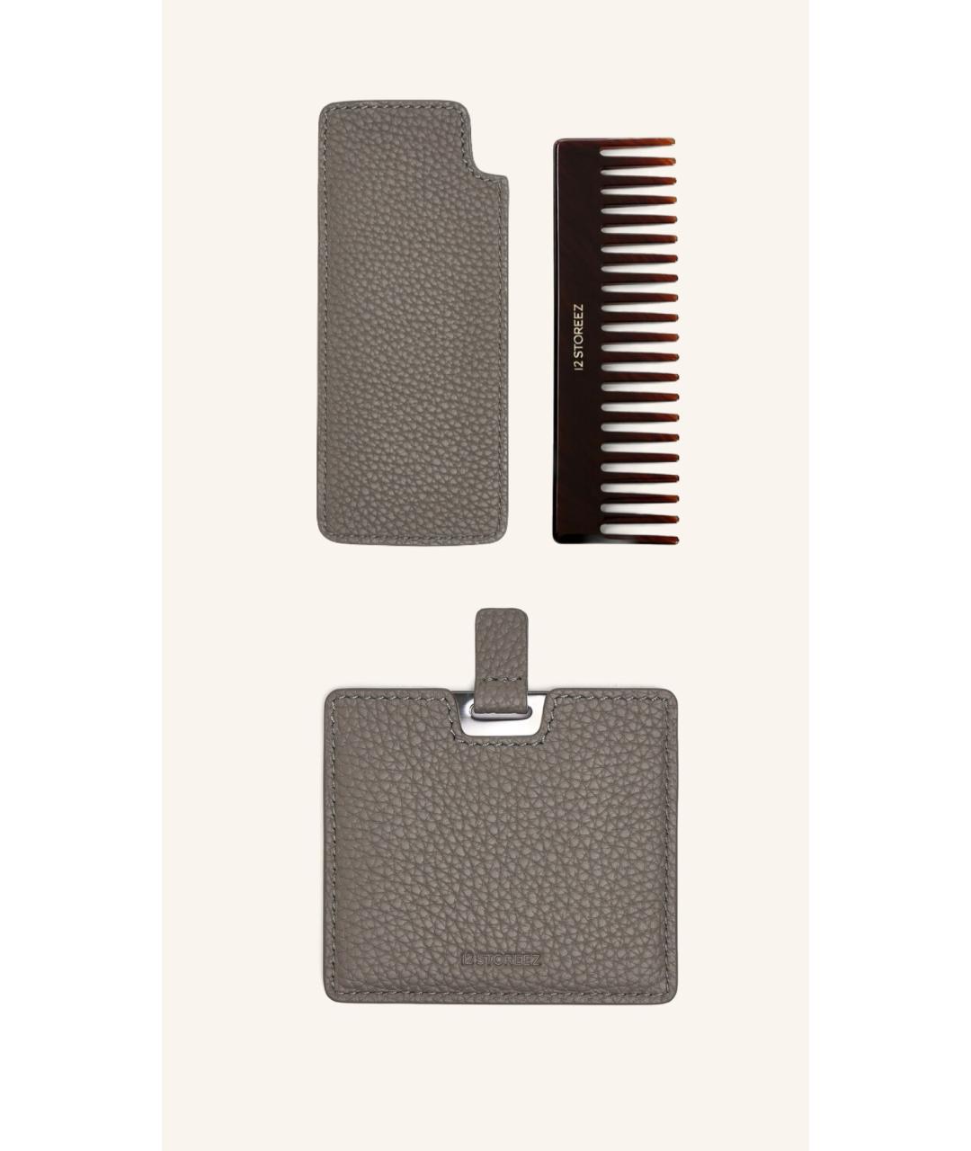 12 STOREEZ Серый кожаный кардхолдер, фото 7