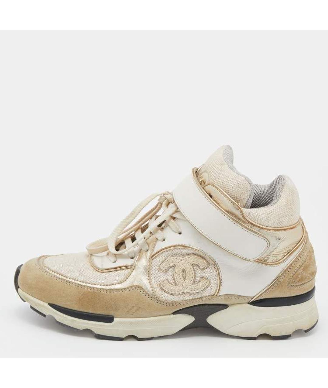 CHANEL Бежевые замшевые кроссовки, фото 7