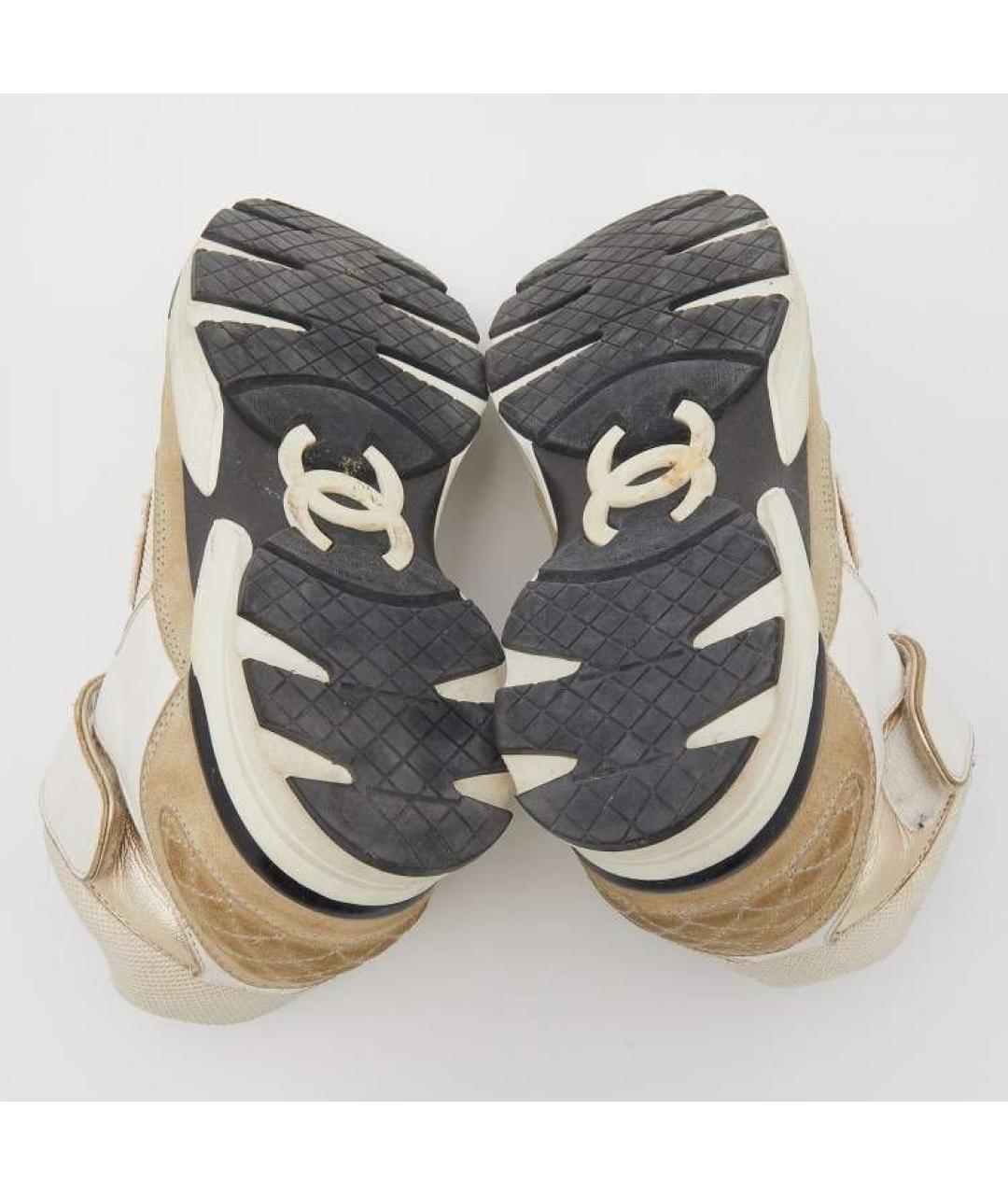 CHANEL Бежевые замшевые кроссовки, фото 6