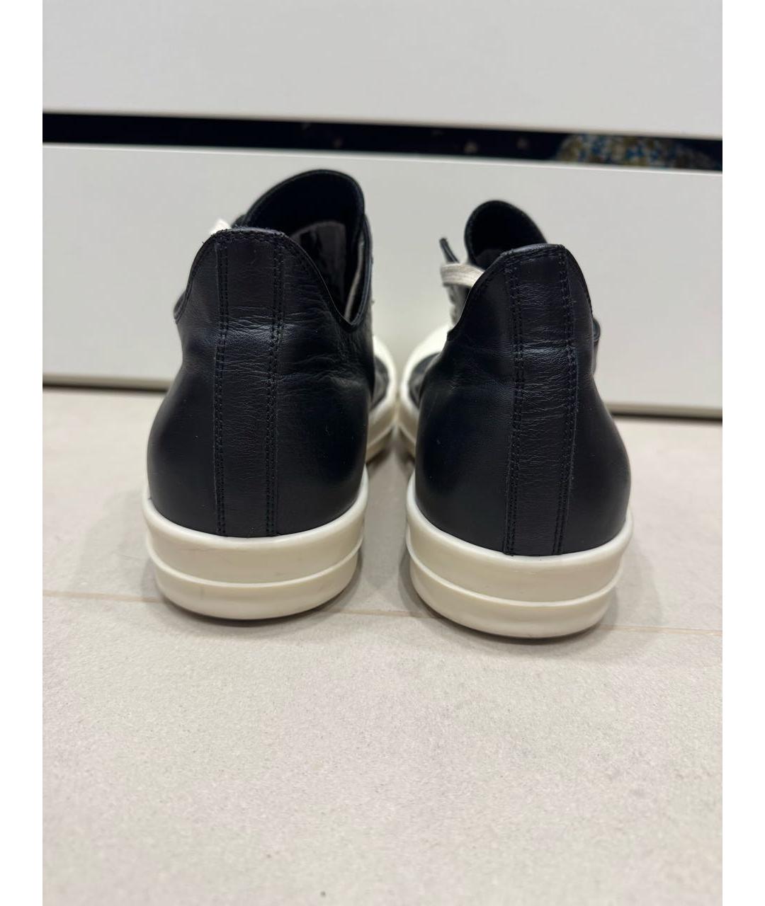 RICK OWENS Черные кожаные низкие ботинки, фото 4