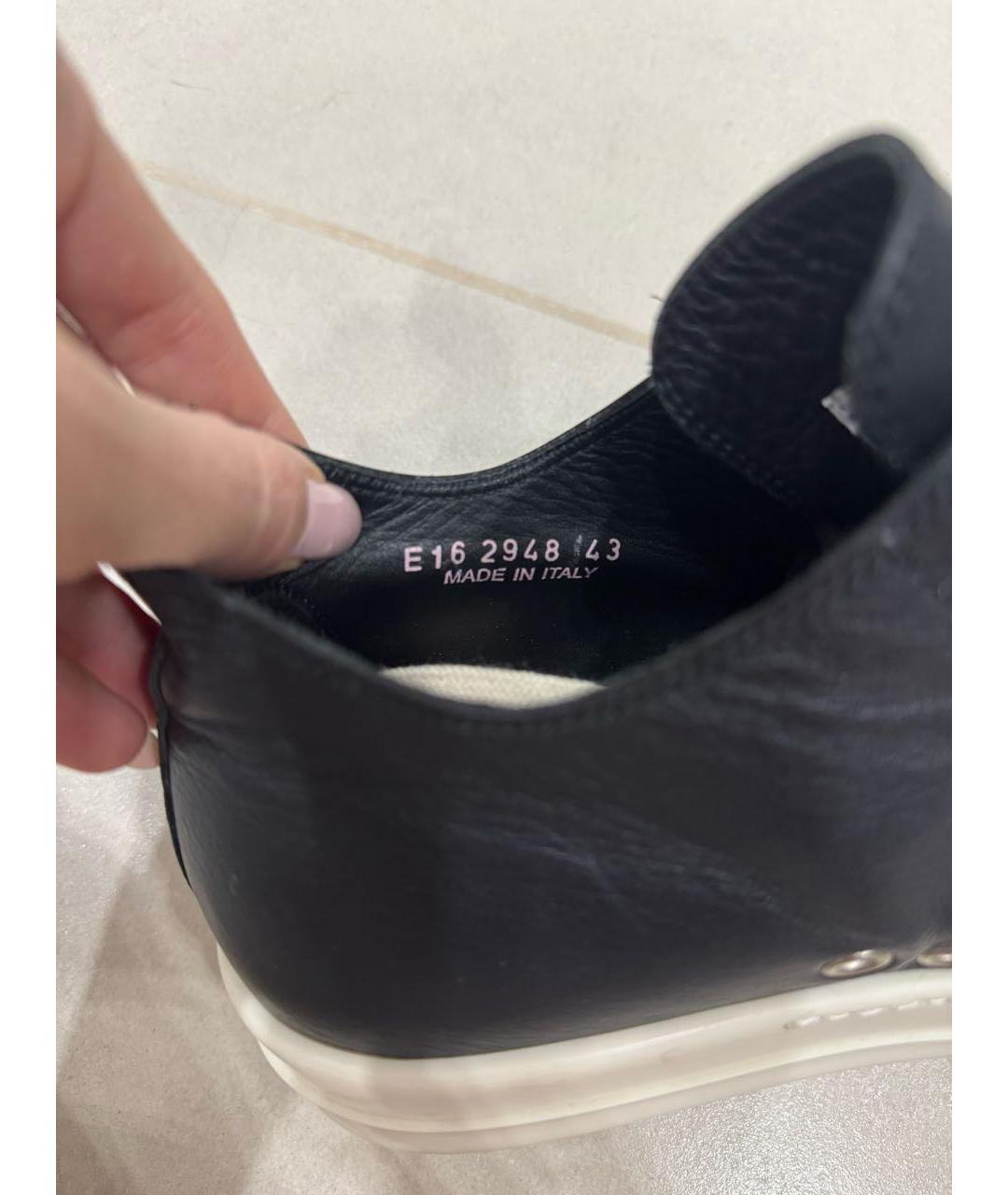 RICK OWENS Черные кожаные низкие ботинки, фото 6