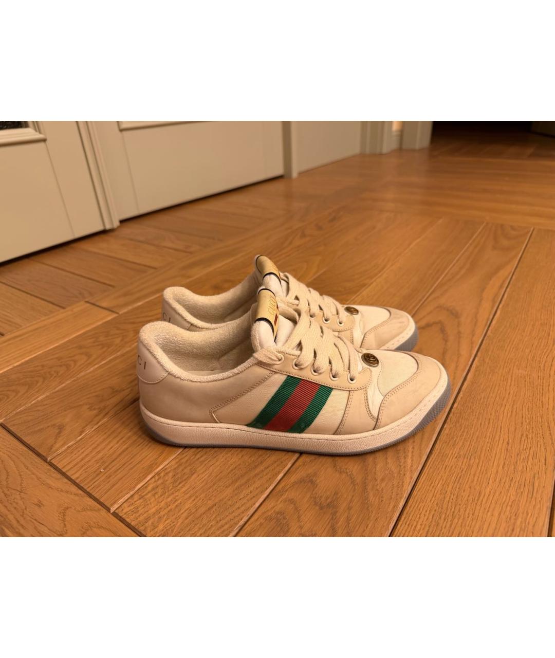 GUCCI Бежевые текстильные кроссовки, фото 2