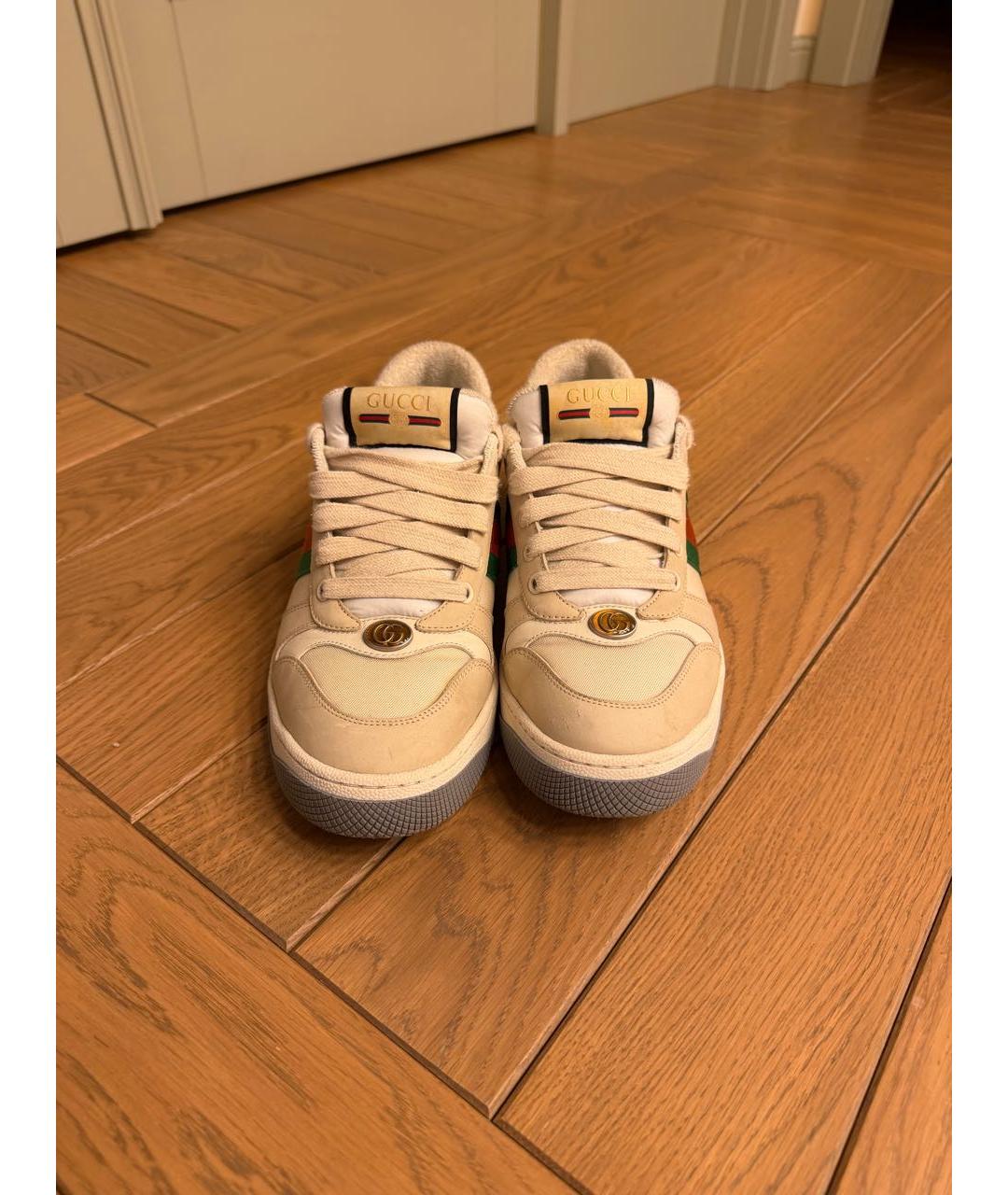 GUCCI Бежевые текстильные кроссовки, фото 3