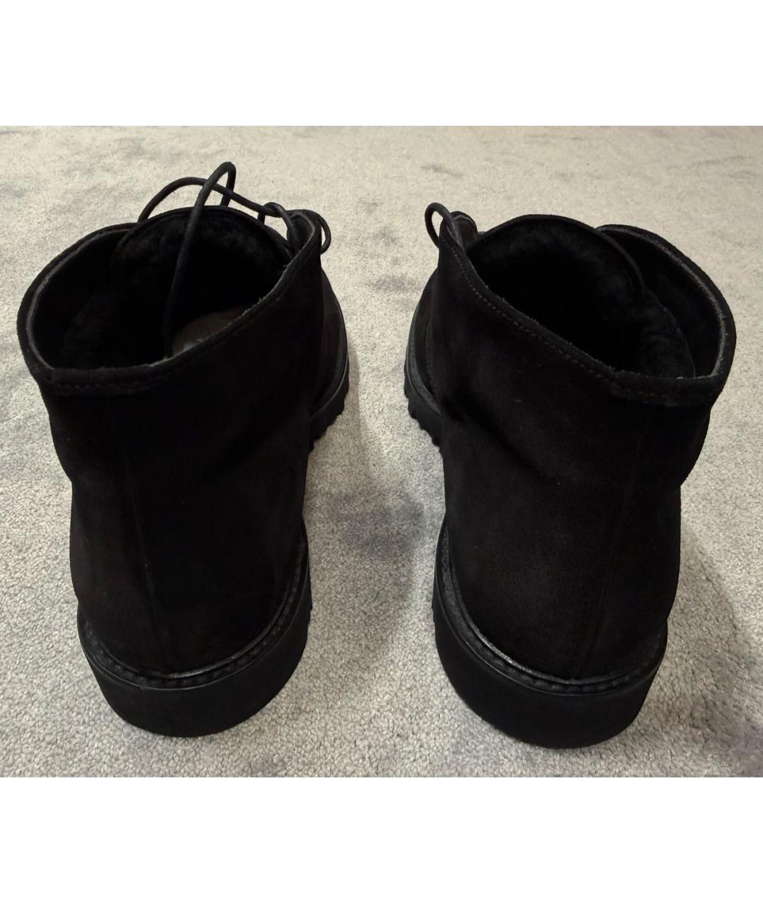 GIORGIO ARMANI Антрацитовые замшевые высокие ботинки, фото 4