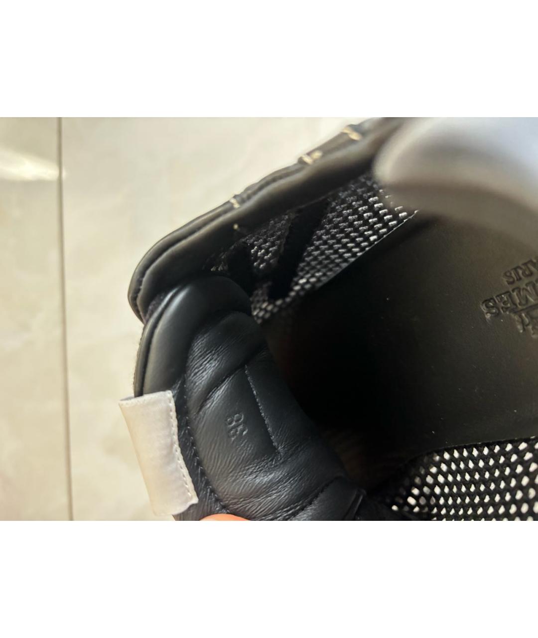 HERMES Черные кеды, фото 4