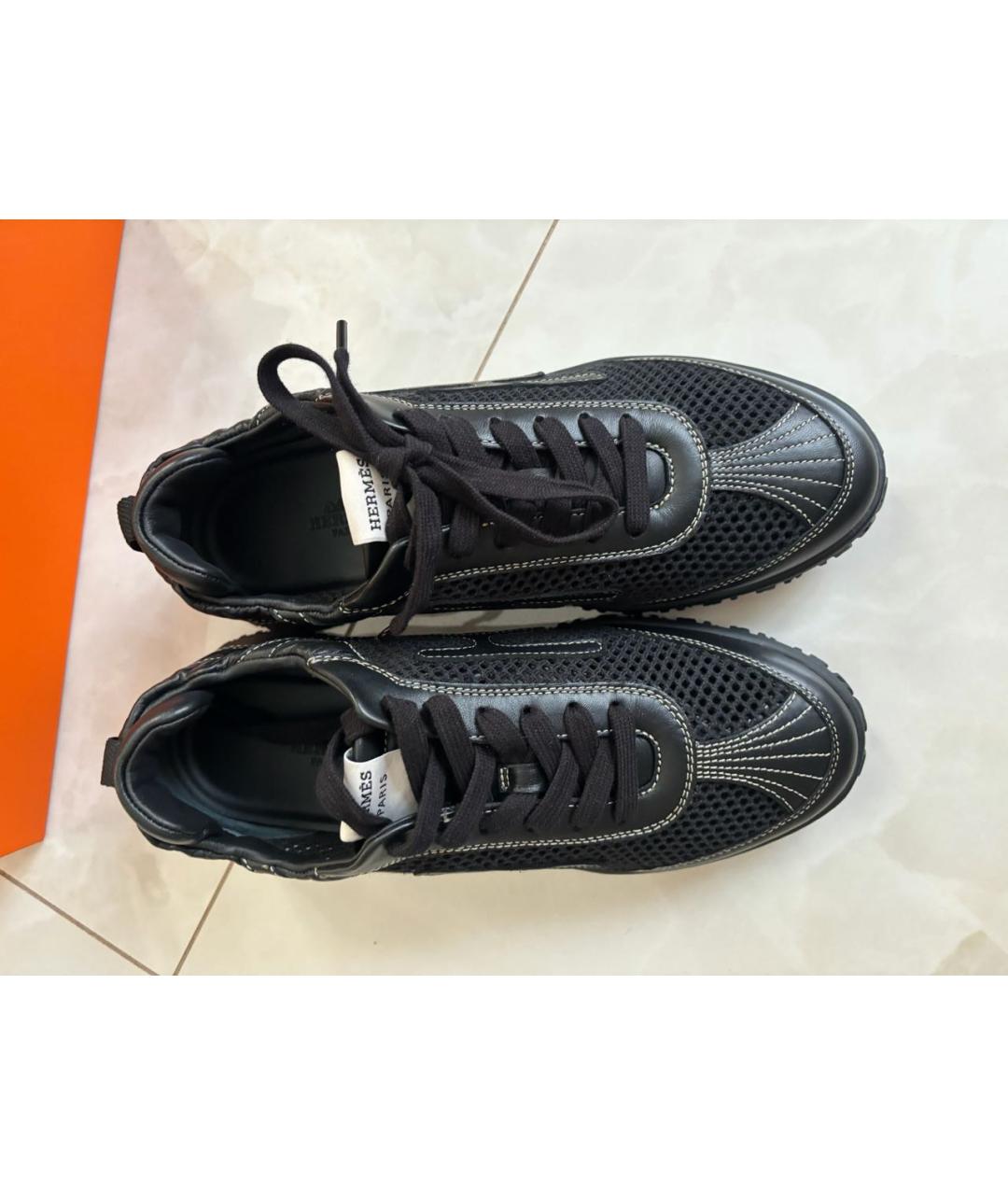 HERMES Черные кеды, фото 2