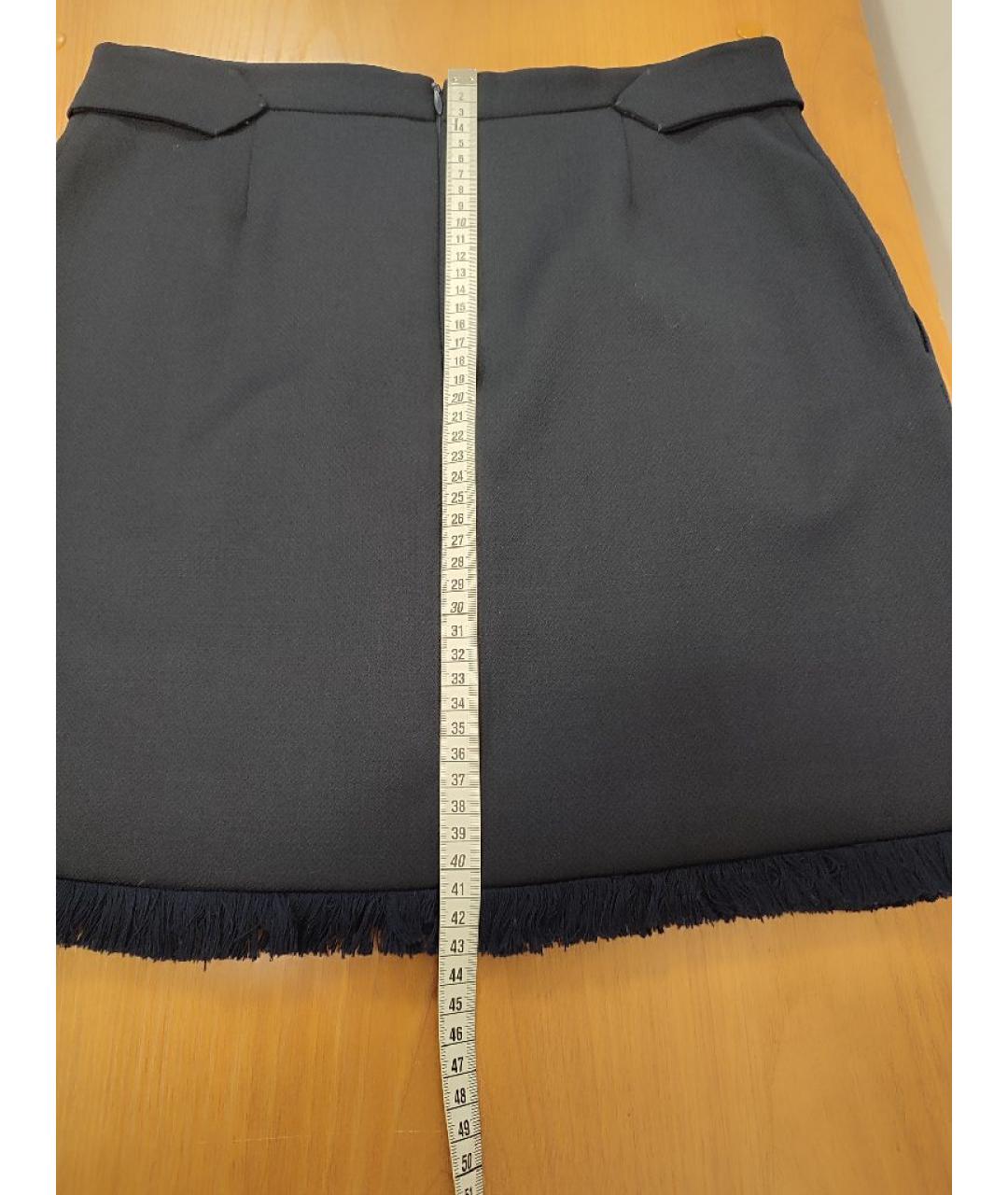 ZADIG & VOLTAIRE Темно-синяя полиэстеровая юбка мини, фото 7