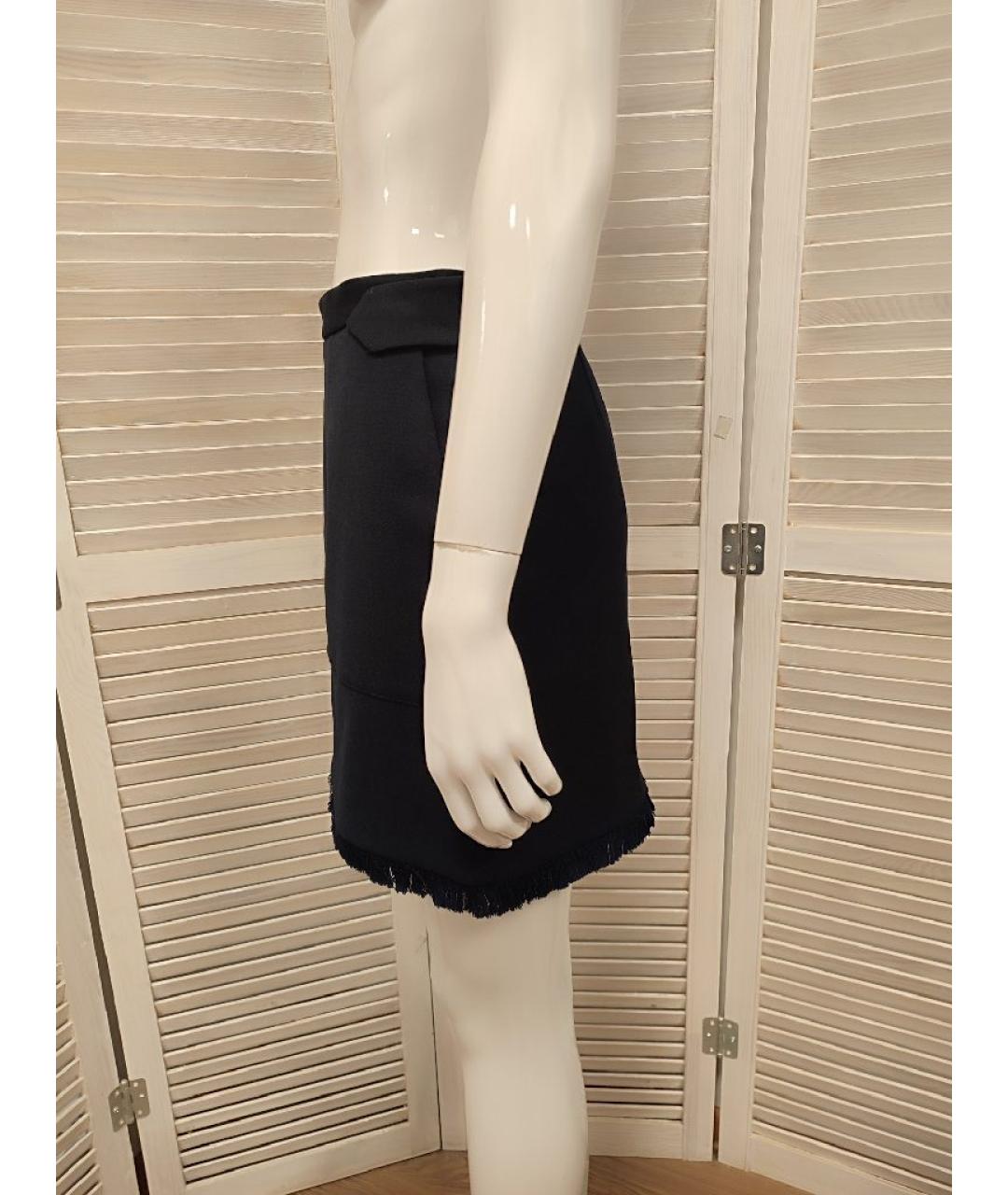 ZADIG & VOLTAIRE Темно-синяя полиэстеровая юбка мини, фото 4