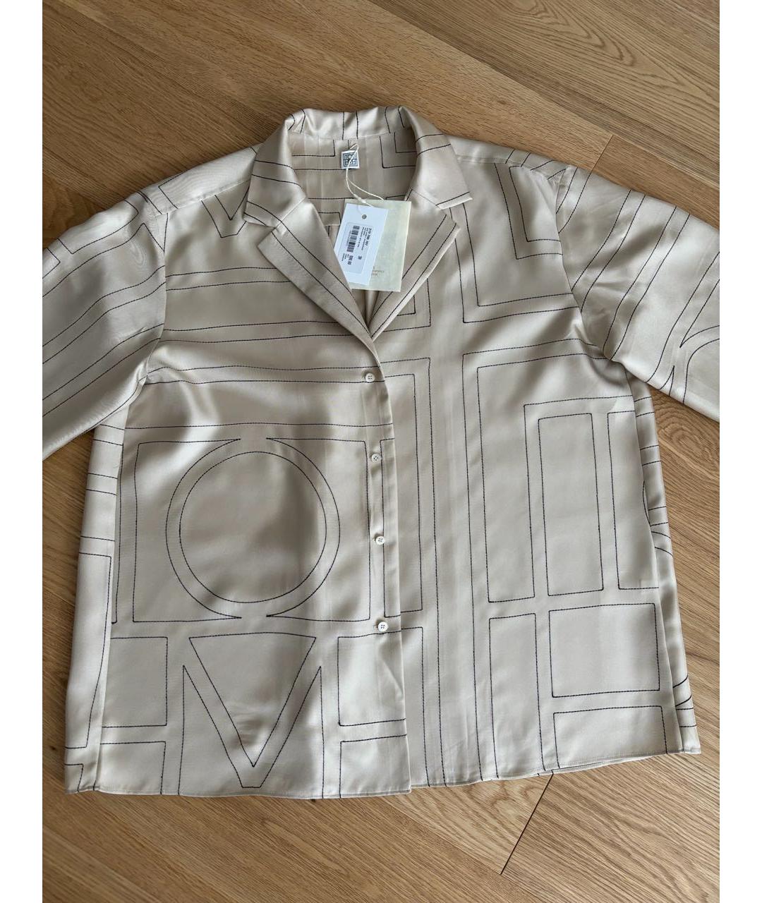 TOTEME Бежевый шелковый костюм с брюками, фото 7