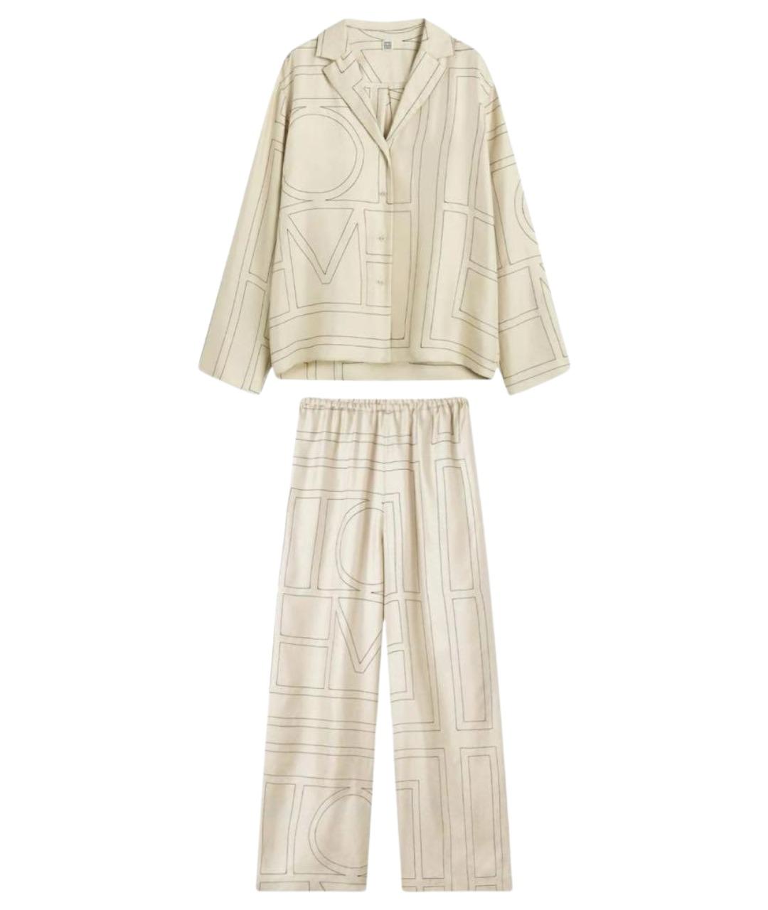 TOTEME Бежевый шелковый костюм с брюками, фото 1