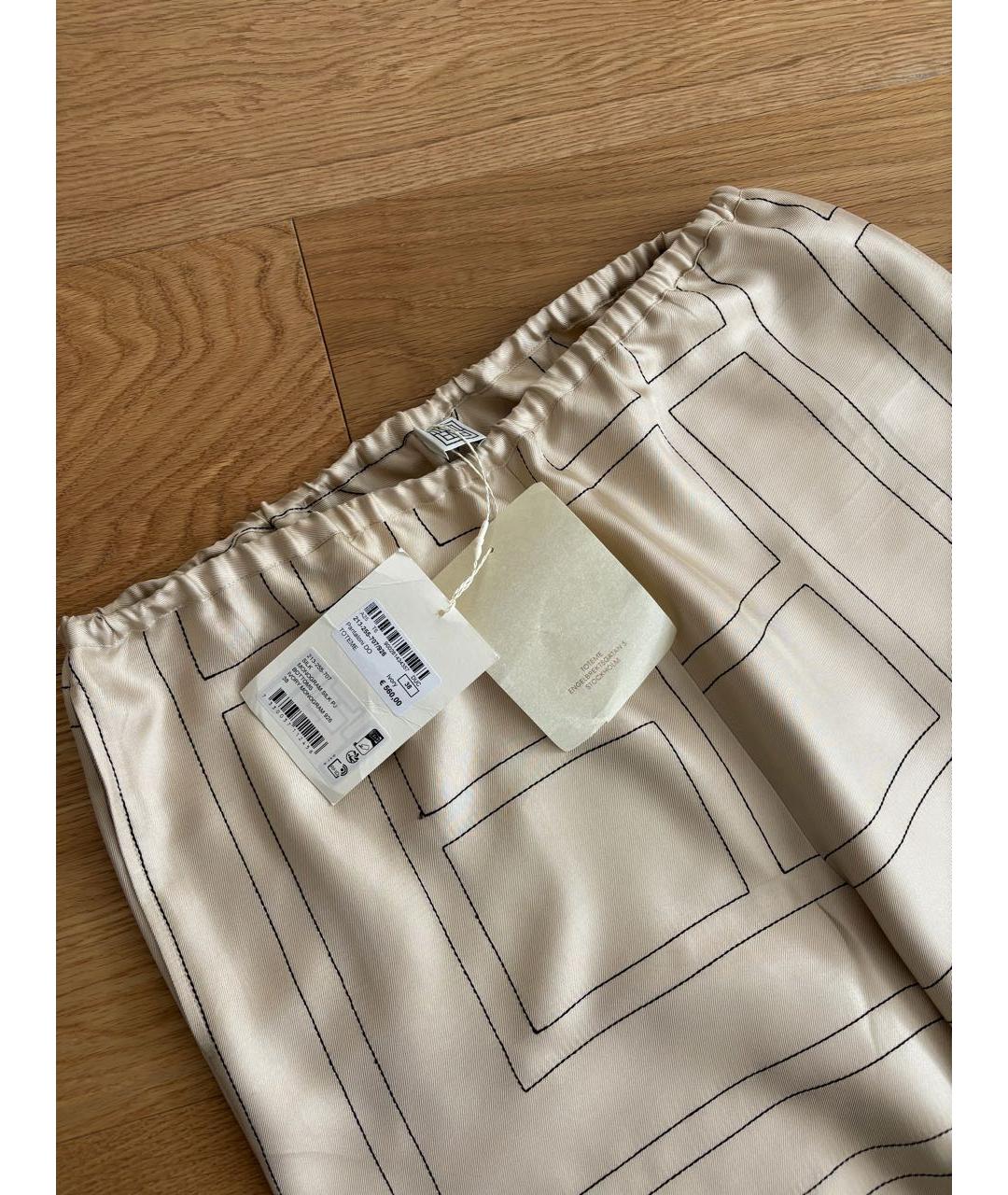 TOTEME Бежевый шелковый костюм с брюками, фото 4