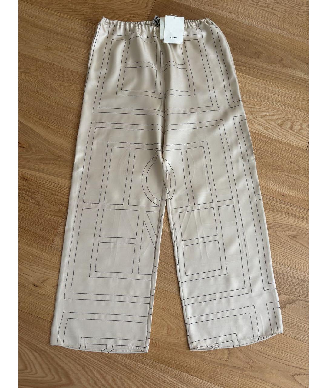 TOTEME Бежевый шелковый костюм с брюками, фото 3