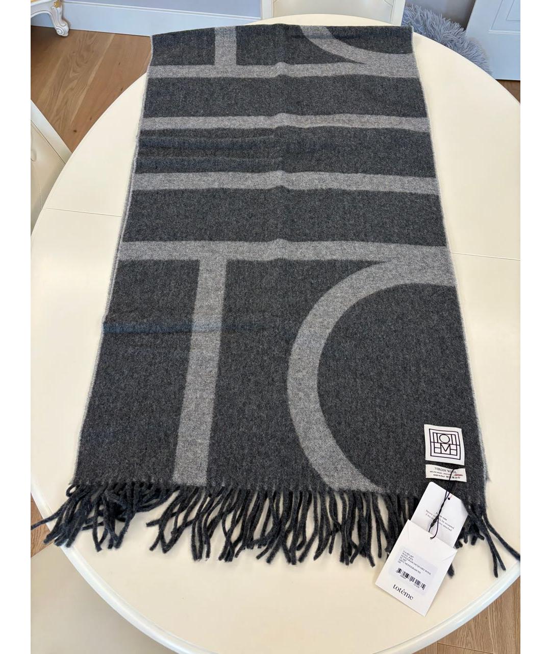 TOTEME Серый шарф, фото 3