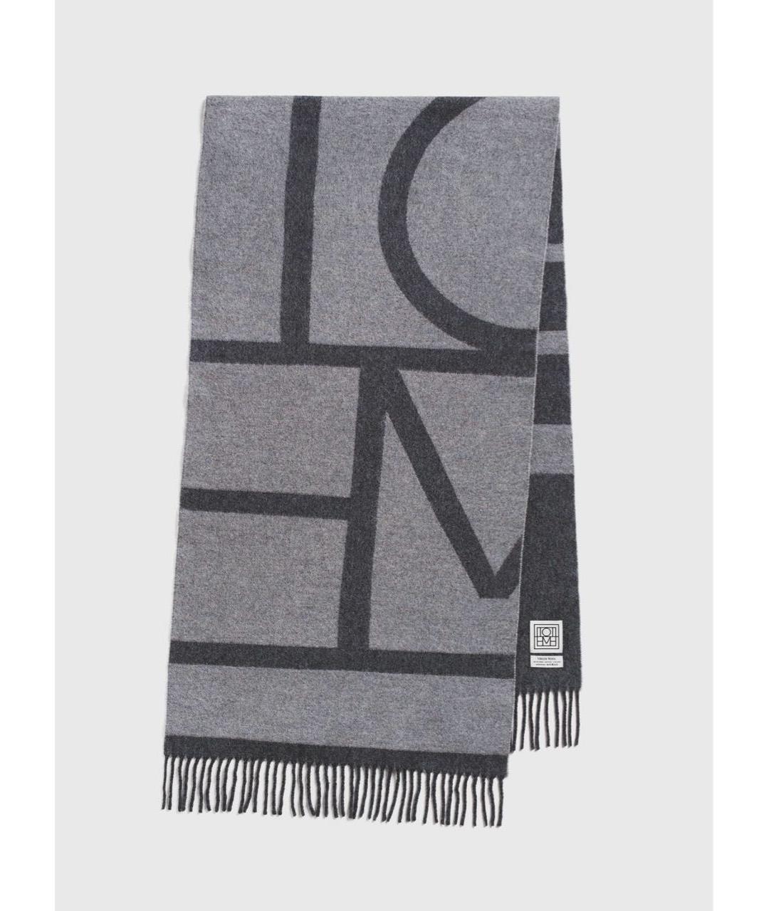 TOTEME Серый шарф, фото 9
