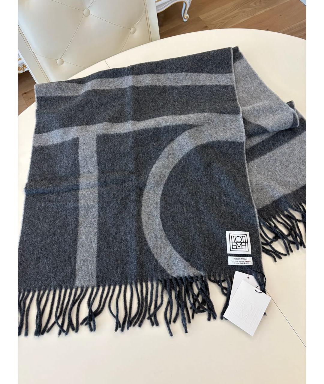 TOTEME Серый шарф, фото 2