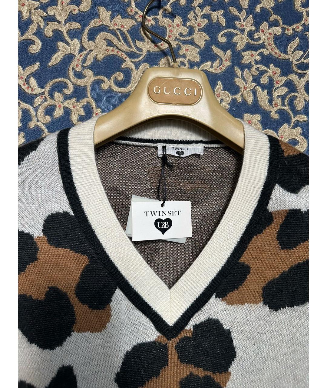 TWIN-SET Белый шерстяной джемпер / свитер, фото 4