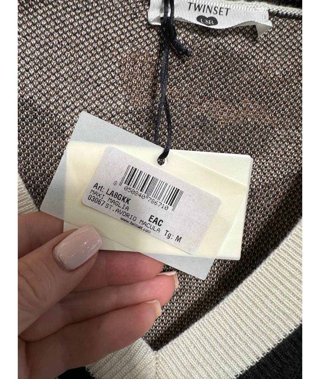 TWIN-SET Белый шерстяной джемпер / свитер, фото 6