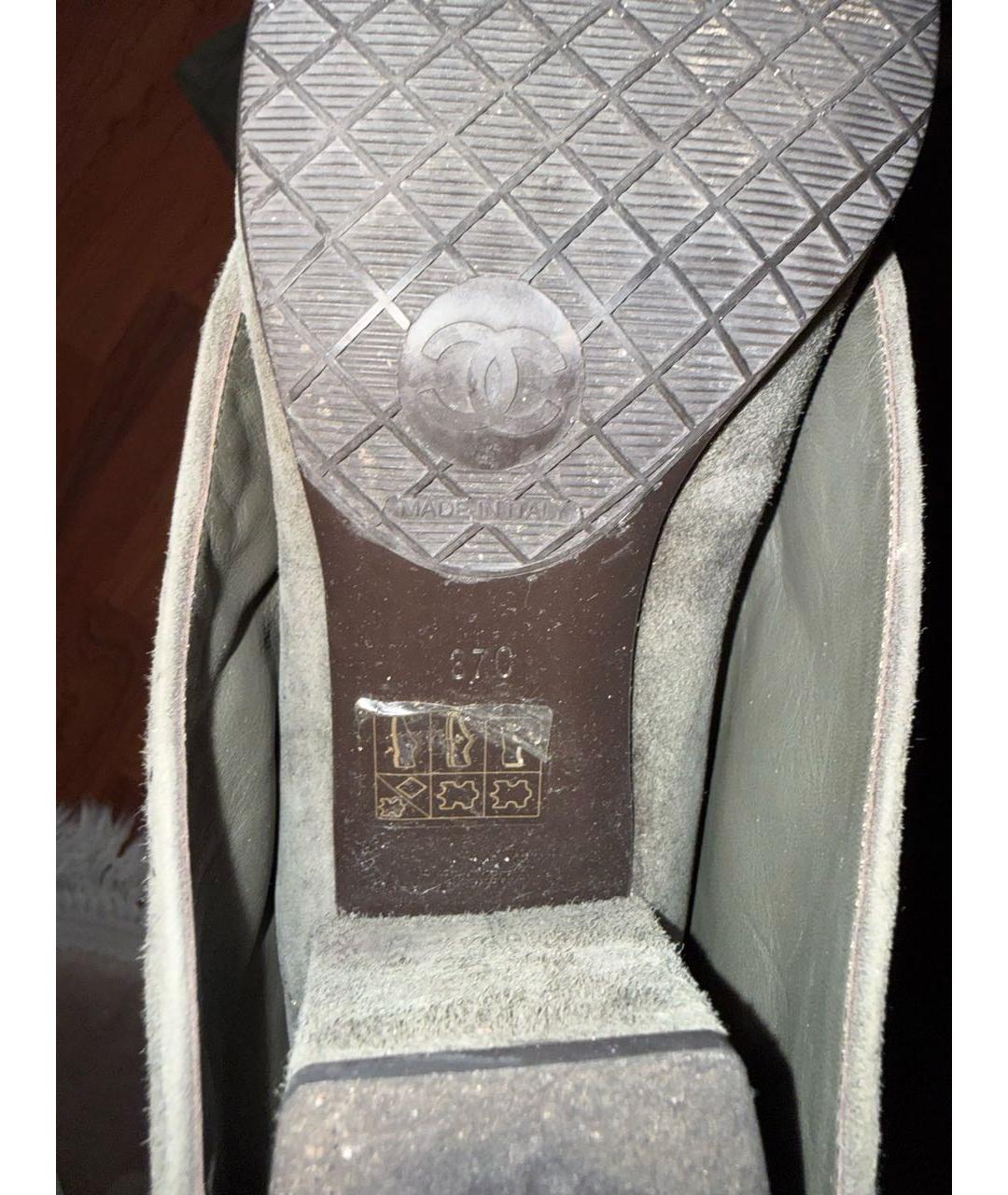 CHANEL Хаки замшевые ботфорты, фото 8