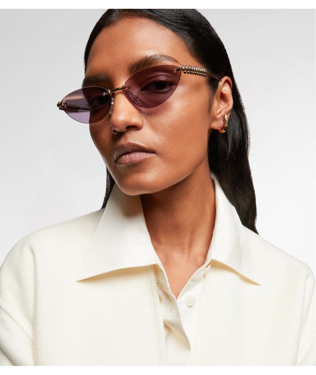 CARTIER Золотые металлические солнцезащитные очки, фото 6