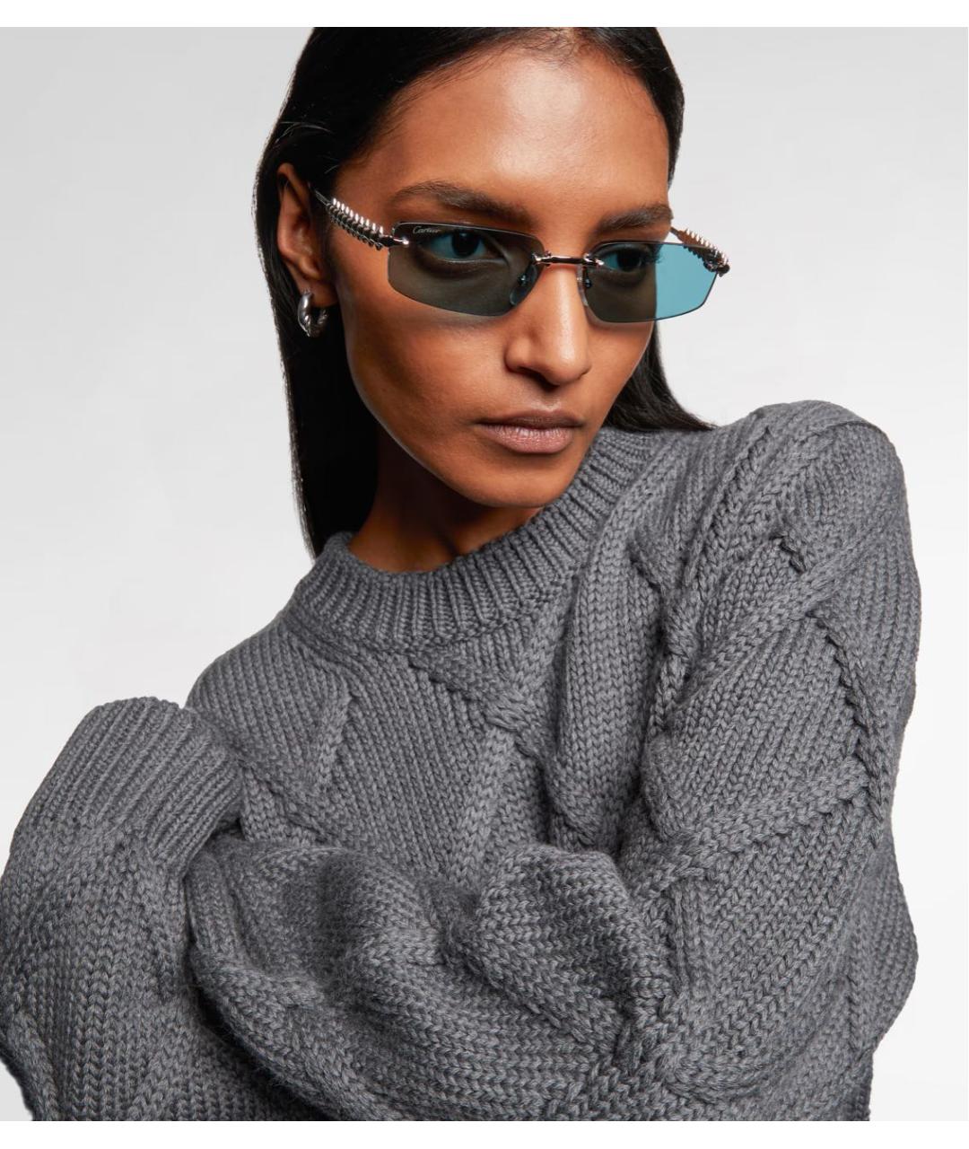 CARTIER Серебряные металлические солнцезащитные очки, фото 6