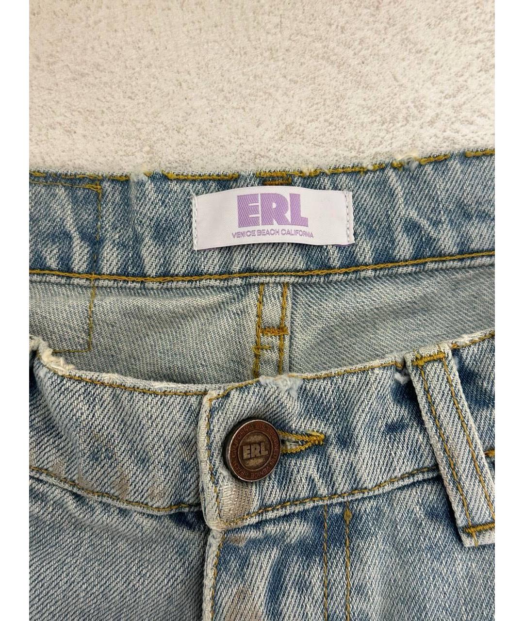 ERL Голубые хлопковые прямые джинсы, фото 3