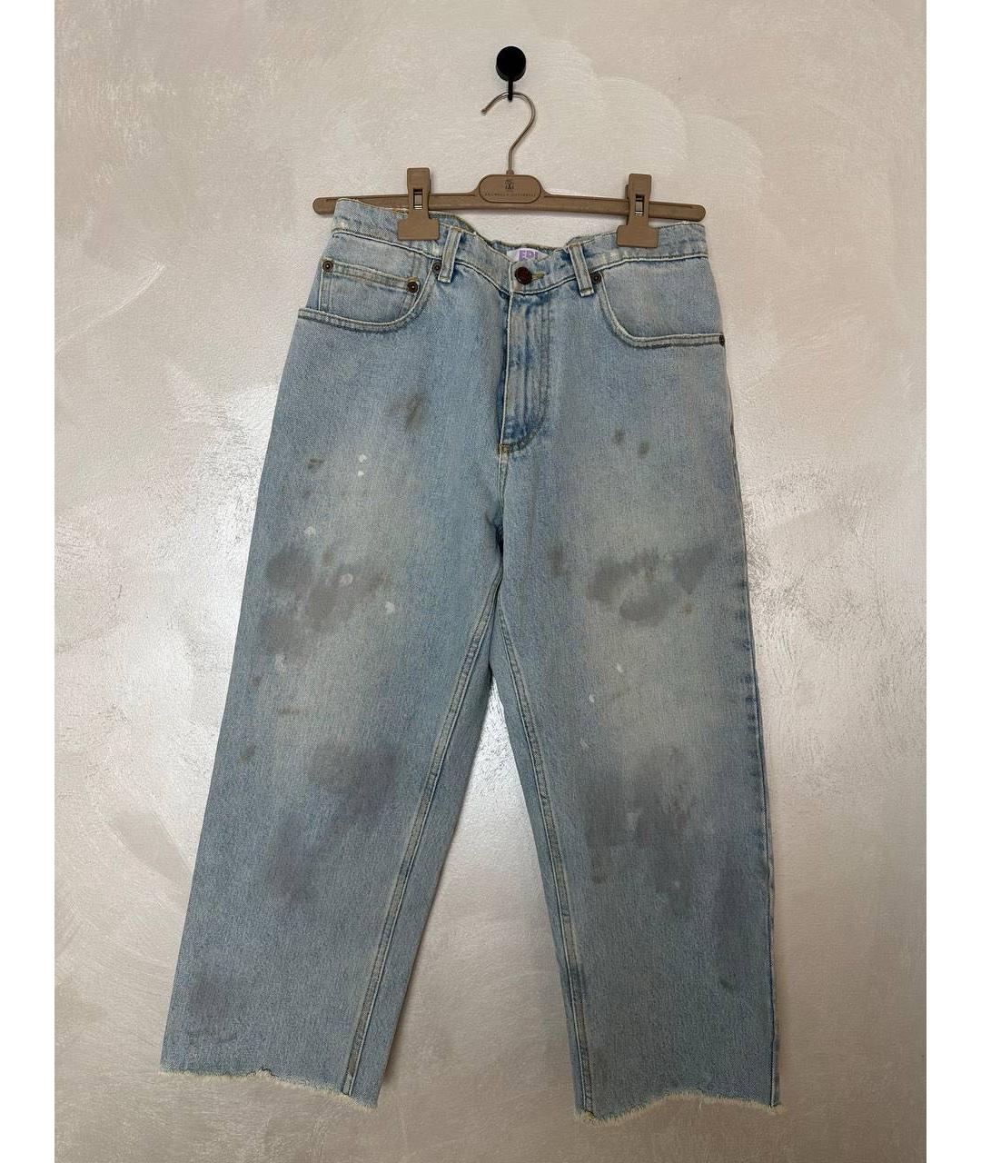 ERL Голубые хлопковые прямые джинсы, фото 5