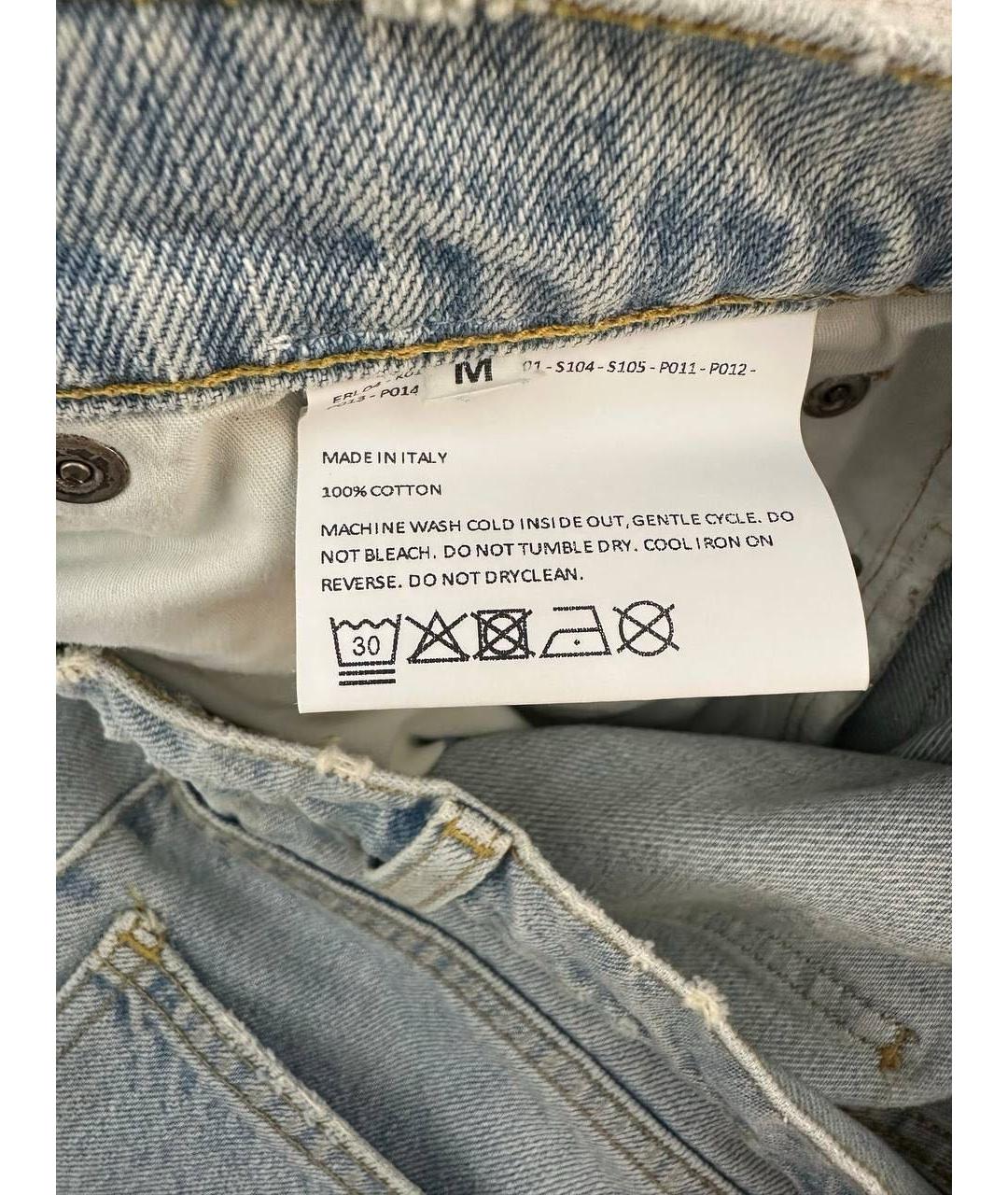 ERL Голубые хлопковые прямые джинсы, фото 4
