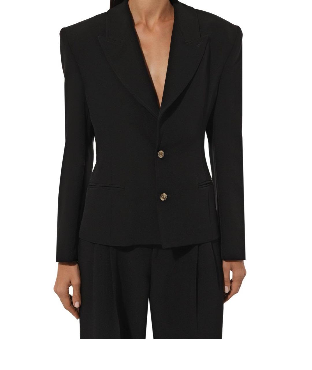 VERSACE JEANS COUTURE Черный полиэстеровый жакет/пиджак, фото 4