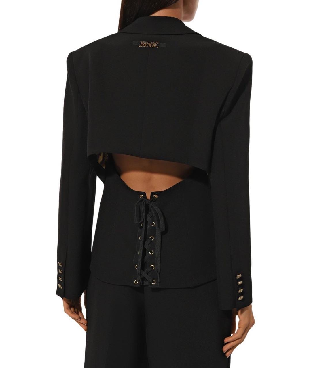 VERSACE JEANS COUTURE Черный полиэстеровый жакет/пиджак, фото 2