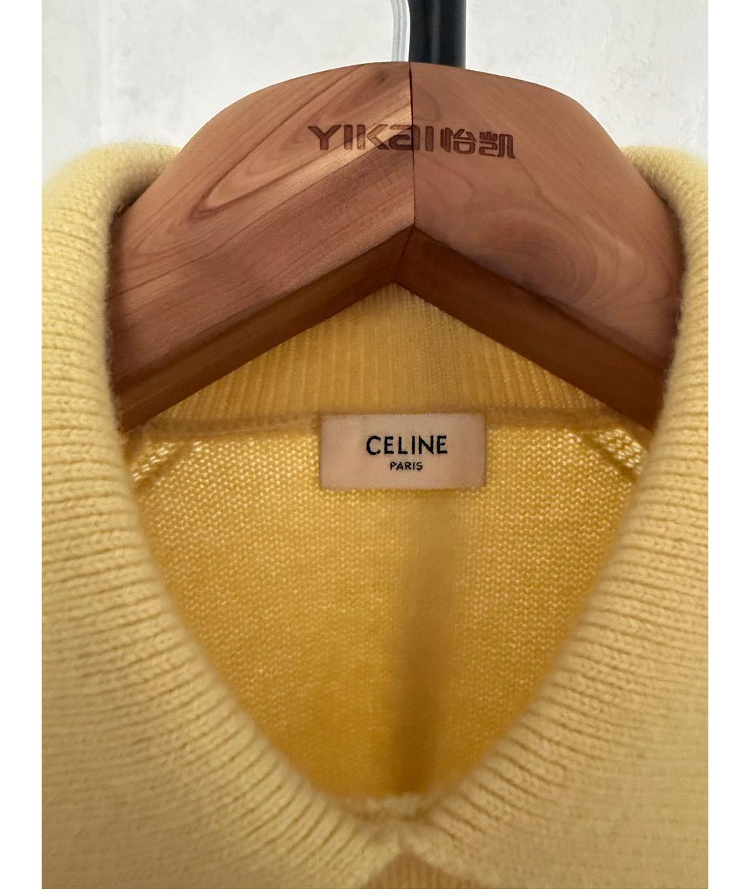 CELINE Желтый кашемировый джемпер / свитер, фото 3
