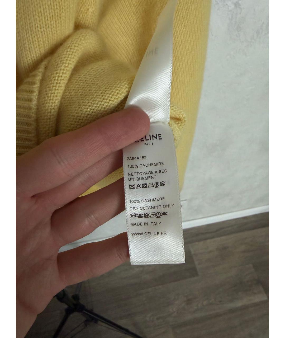 CELINE Желтый кашемировый джемпер / свитер, фото 5