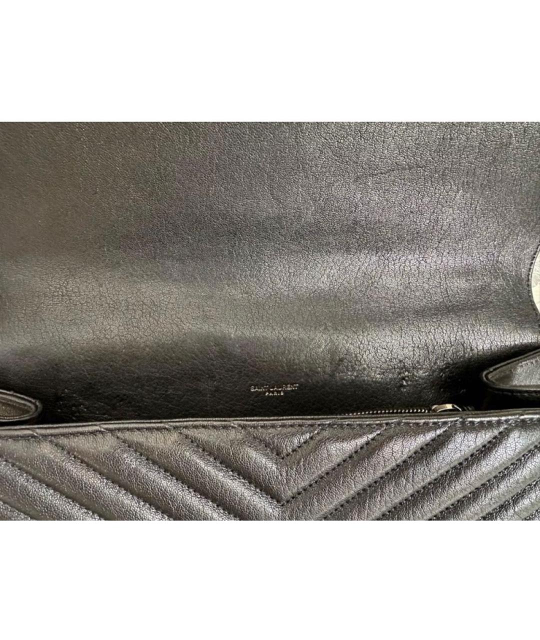 SAINT LAURENT Черная кожаная сумка через плечо, фото 8