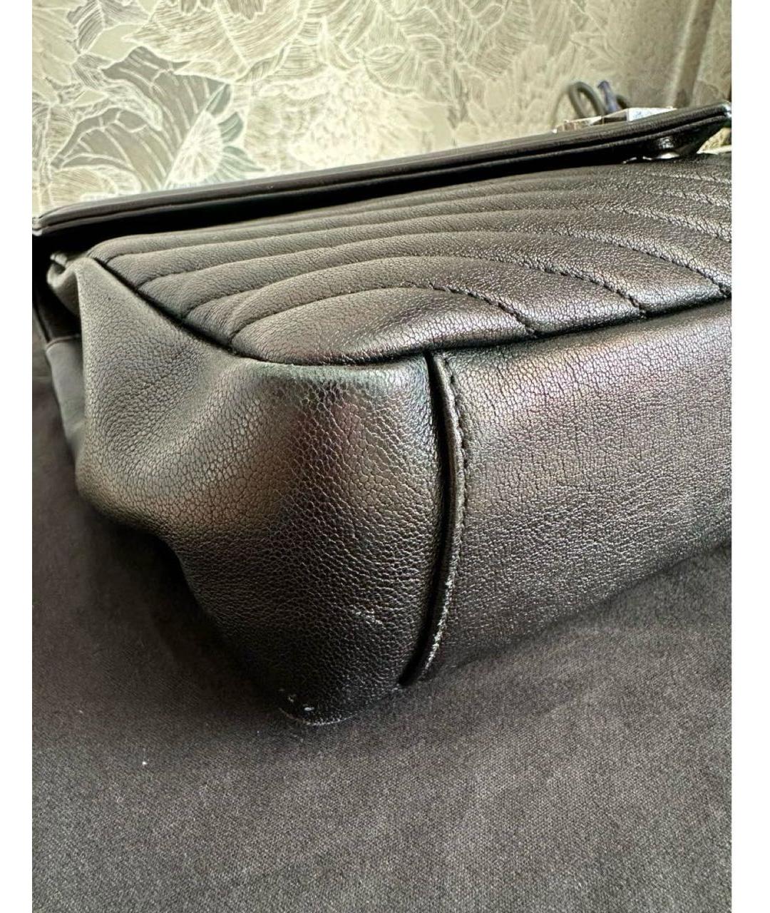 SAINT LAURENT Черная кожаная сумка через плечо, фото 6