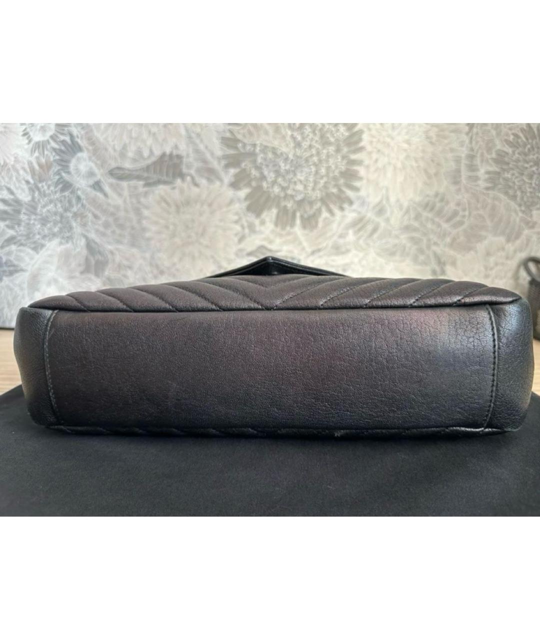 SAINT LAURENT Черная кожаная сумка через плечо, фото 2