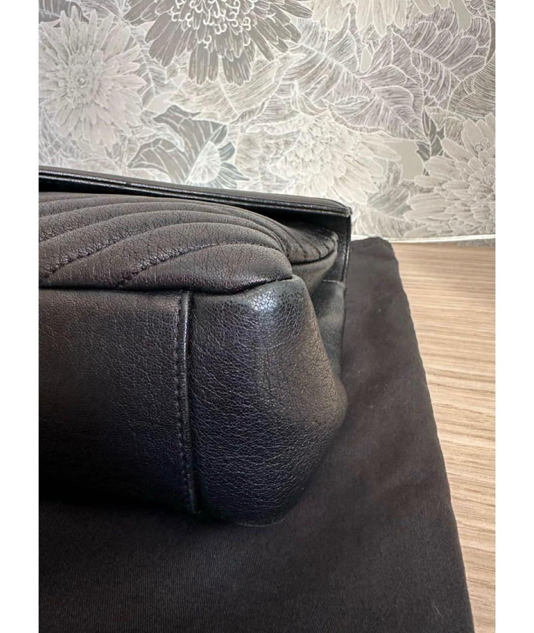 SAINT LAURENT Черная кожаная сумка через плечо, фото 7